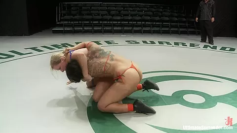 Dragon Destroyed on the Mat Made to CUM During Wrestling She is in tears trying not to cu