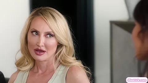 Lesbian milf stripping then facesitting petite stepdaughter