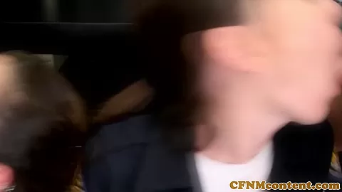 CFNM police milfs jerking their subs