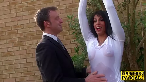Alternative brit submissive facialized before being drenched