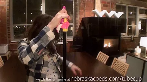 Suran Wrap Bondage And Being Fucked By A Dildo