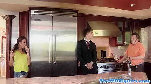 Shaved asian squirters messy outdoor fuck