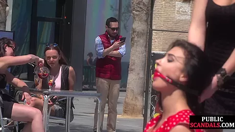 Busty babe full naked outdoor in public bcs mistress demands