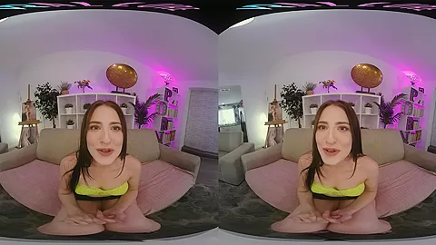 Sexy chick you met at the club teases you in VR