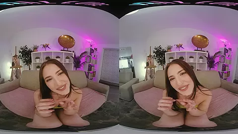 Sexy chick you met at the club teases you in VR