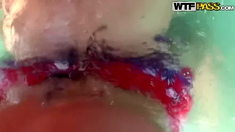 Amateur couple is having sex in a water here