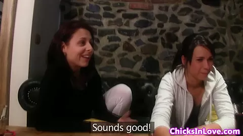 Lez eurobabes licking pussy while filming it