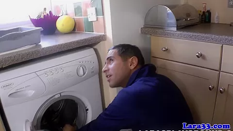 Milf facialized after draining plumbers pump