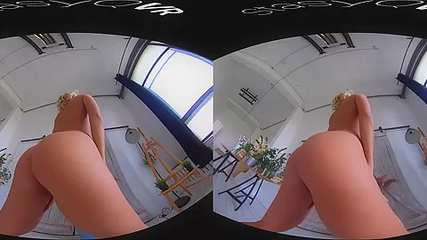 Busty blonde teen 18+ teasing in exclusive StasyQ VR video