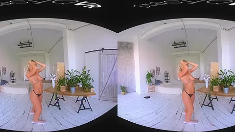 Busty blonde teen 18+ teasing in exclusive StasyQ VR video