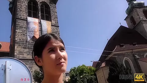 HUNT4K. Young cuckold watches how his beautiful GF Madelina Dee makes money