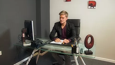 Small titted secretary gets fucked in the office