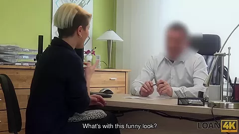 LOAN4K. Lussy Sweet needs money for her business so seduces loan manager