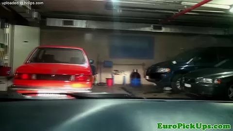 Pulled european newbie pussyfucked on car hood
