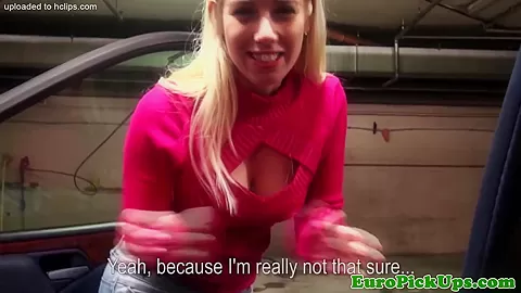 Pulled european newbie pussyfucked on car hood