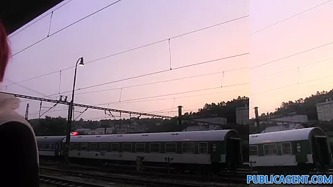PublicAgent: Redhead Alice is fucked behind the train station