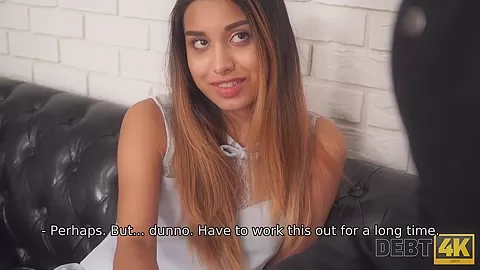 Debt4k. Spectacular teen 18+ has something more valuable than money to return the debt