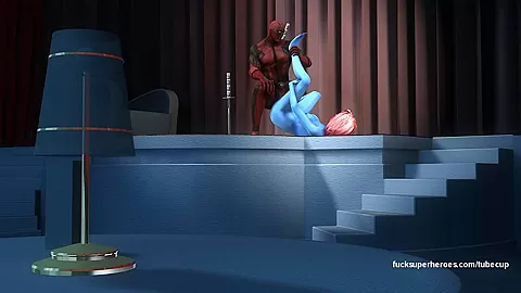 Deadpool and Mystic - Blue Slut