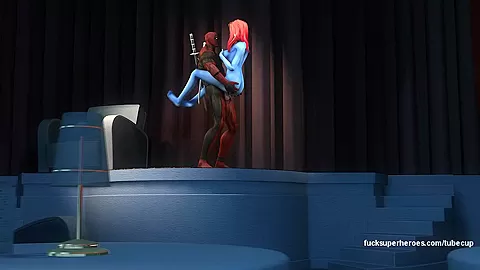 Deadpool and Mystic - Blue Slut