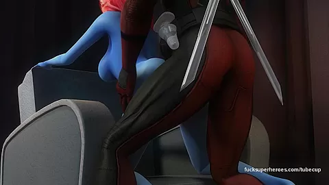 Deadpool and Mystic - Blue Slut