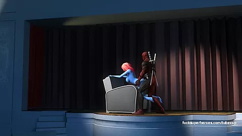 Deadpool and Mystic - Blue Slut