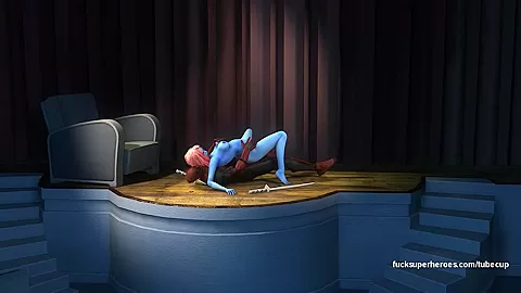 Deadpool and Mystic - Blue Slut