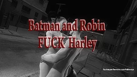 Batman, Robin, and Harley fuck like rabbits getting wet pussy for days