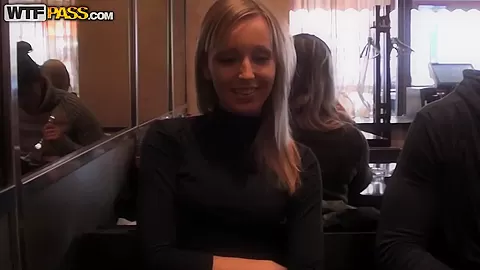 Sassy blonde enjoys free coffee and hot pick up fuck