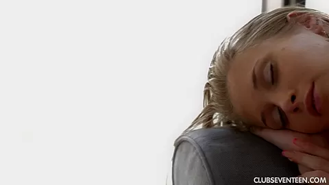Blonde Russian teen 18+ taking two dicks