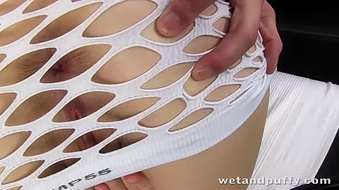 Brunette cutie plays with her sweet twat