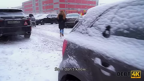 Debt4k. Young chick Rose Wild sucks strangers boner for widescreen TV