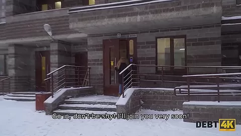 Debt4k. Young chick Rose Wild sucks strangers boner for widescreen TV