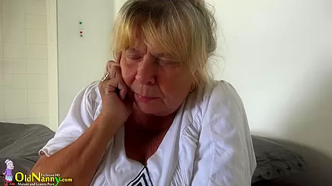 OldNanny Old lesbian grandma masturbating pussy with teen 18+