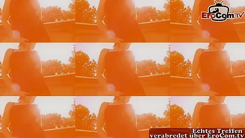 German young housewife public pick up casting on street for EroCom Date blinddate POV
