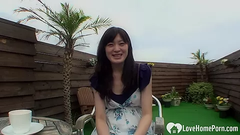 Brunette Japanese beauty is ready to ride hard cock