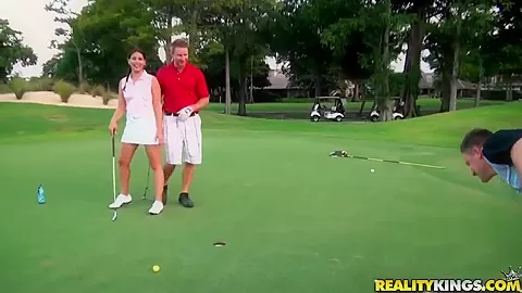 Arousing petite latina gets anughty at golf match