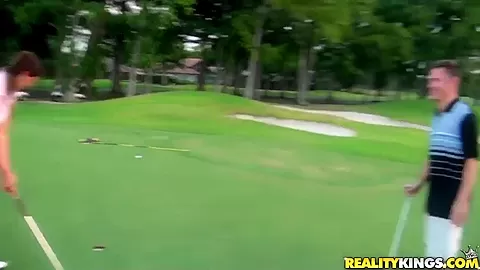 Arousing petite latina gets anughty at golf match