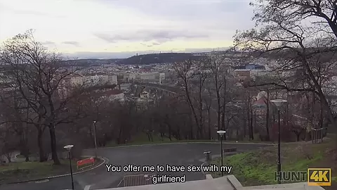 HUNT4K. Man should watch how his girlfriend has sex for money