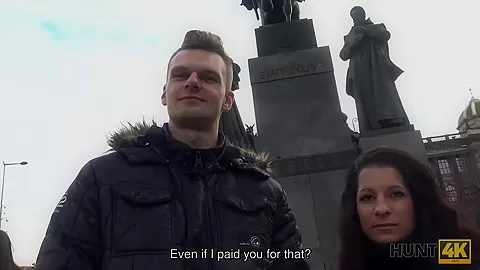 HUNT4K. Guy needs cash so why watches how his lovely babe gets dirty