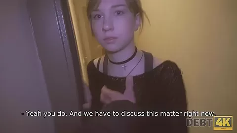 Debt4k. Cutie lost a job and now has only one currency - her teen 18+ body to pay the debt