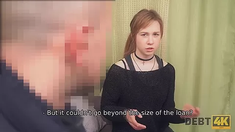 Debt4k. Cutie lost a job and now has only one currency - her teen 18+ body to pay the debt