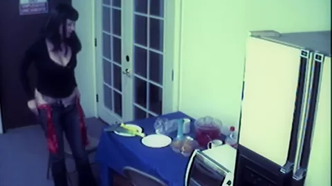 Brunette rubbing and Masturbate using Vegetable