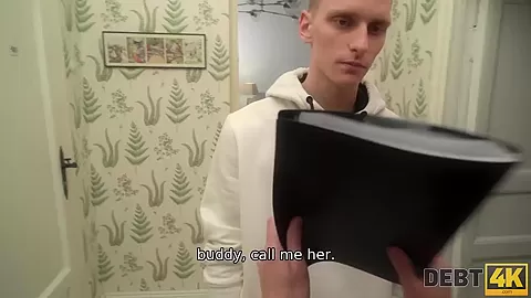 Debt4k. Babe spend too much money and now she needs to let collector fuck her