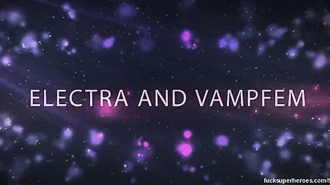 Electra and Vampirella get dirty in this lesbian bedroom romp