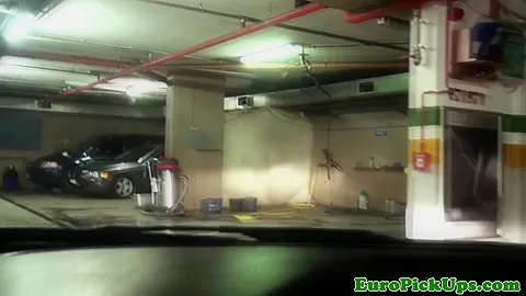 Pulled euro newbie pussyfucked on car hood