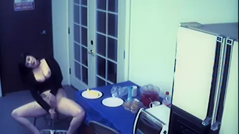 Busty masturbating teen 18+ office slut