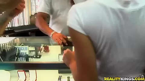 Hot redhead gets her boobs touched in public