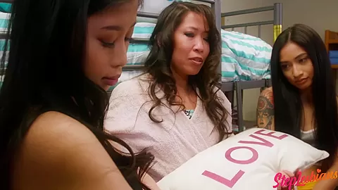 StepLesbians - Two Asian Stepsisters Learn To Share More Than A Bed