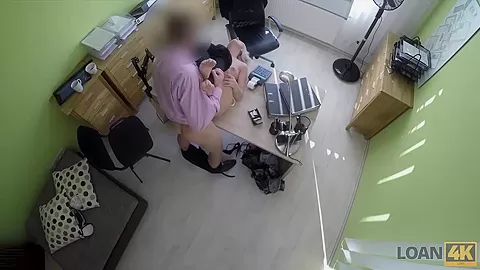 LOAN4K. Blonde-haired miss has sex for cash with handsome loan agent