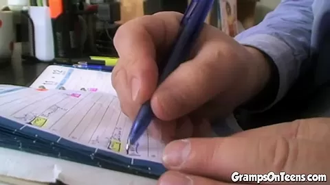 teen 18+ fucks gramps in trio with his old lady